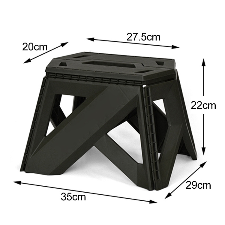 Hot sale 9'' inches heavy duty portable outdoor garden folding step stool chair collapsible plastic fishing stool for adult