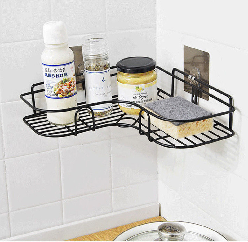 Non - perforated shelf kitchen and bathroom shelf iron art storage rack