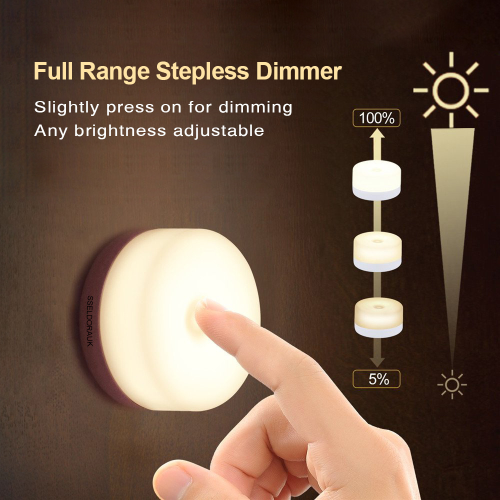 Mini Portable indoor Stepless Dimmable LED Touch Sensor beside Lamp Night Light USB rechargeable For Baby Sleeping