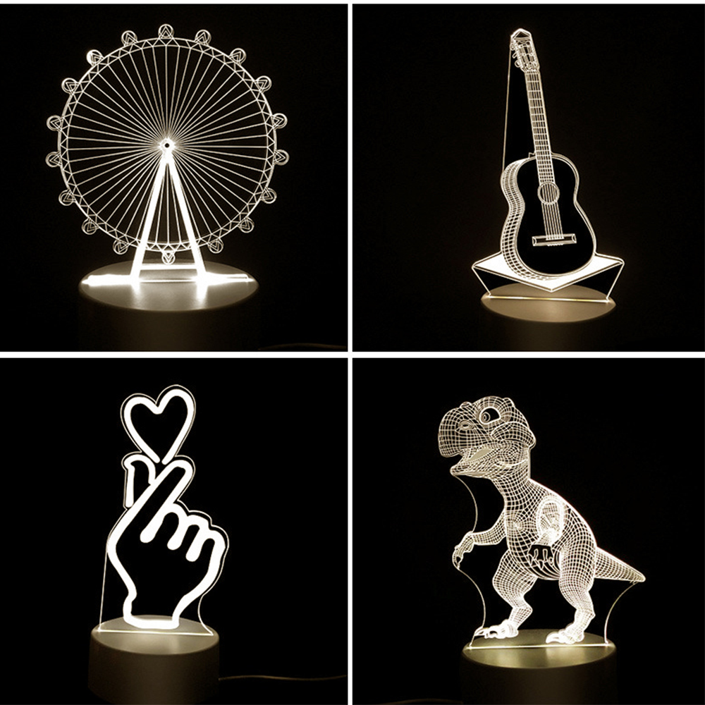 Custom Creative Hot 3D srereo custom Illusion Led Warm White Table Desk Base anime Usb Bedroom 3D Lamp Acrylic Night Light