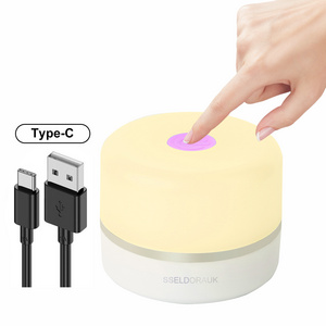 Smart Indoor Room Usb Rechargeable Touch Night Lamp Led Children Night Light Bed Reading Lights