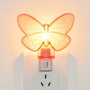 Direct manufacturer supply AC plug Indoor min dim flower Manual of off Switch Control led night lights plug in butterfly