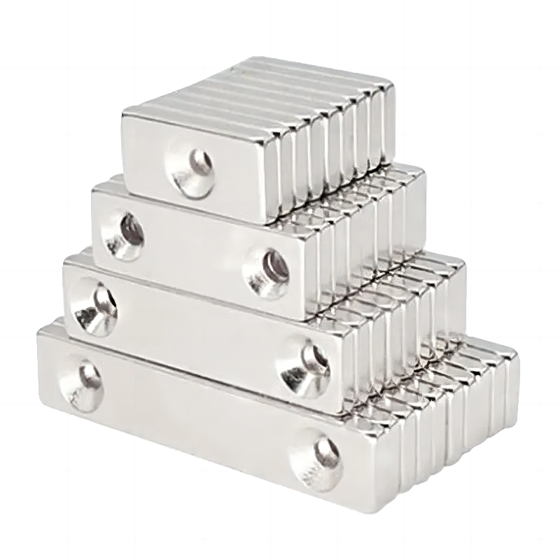 Heavy Duty Industrial Neodymium Rectangular Strong Bar Channel Pot Magnets With Countersunk Holes