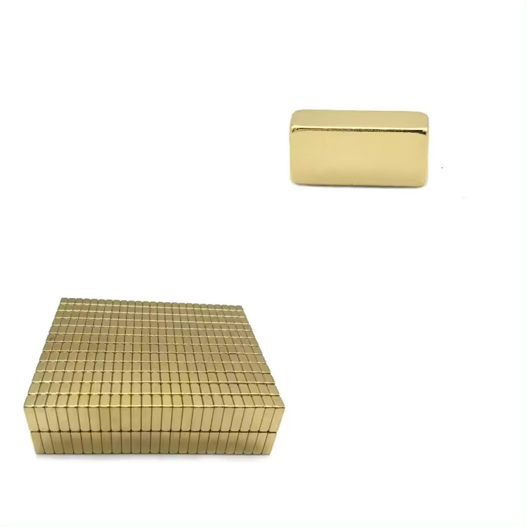 China Manufacturer Neodymium N35 N42 N52 Block Cube NdFeB gold coated Magnets