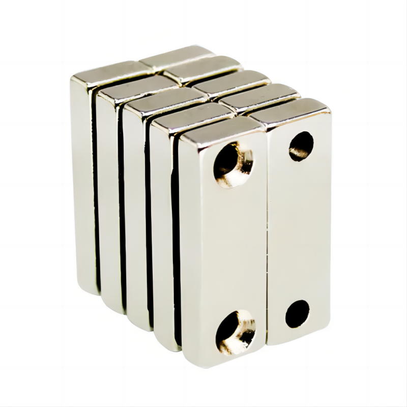 Heavy Duty Industrial Neodymium Rectangular Strong Bar Channel Pot Magnets With Countersunk Holes