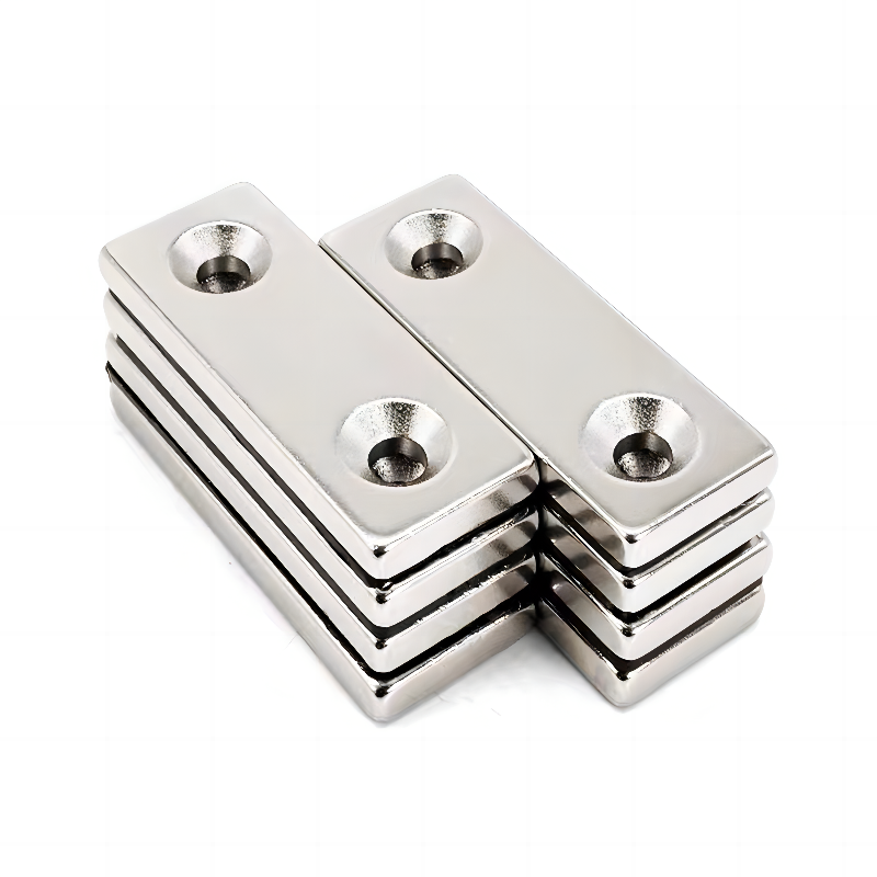 Heavy Duty Industrial Neodymium Rectangular Strong Bar Channel Pot Magnets With Countersunk Holes