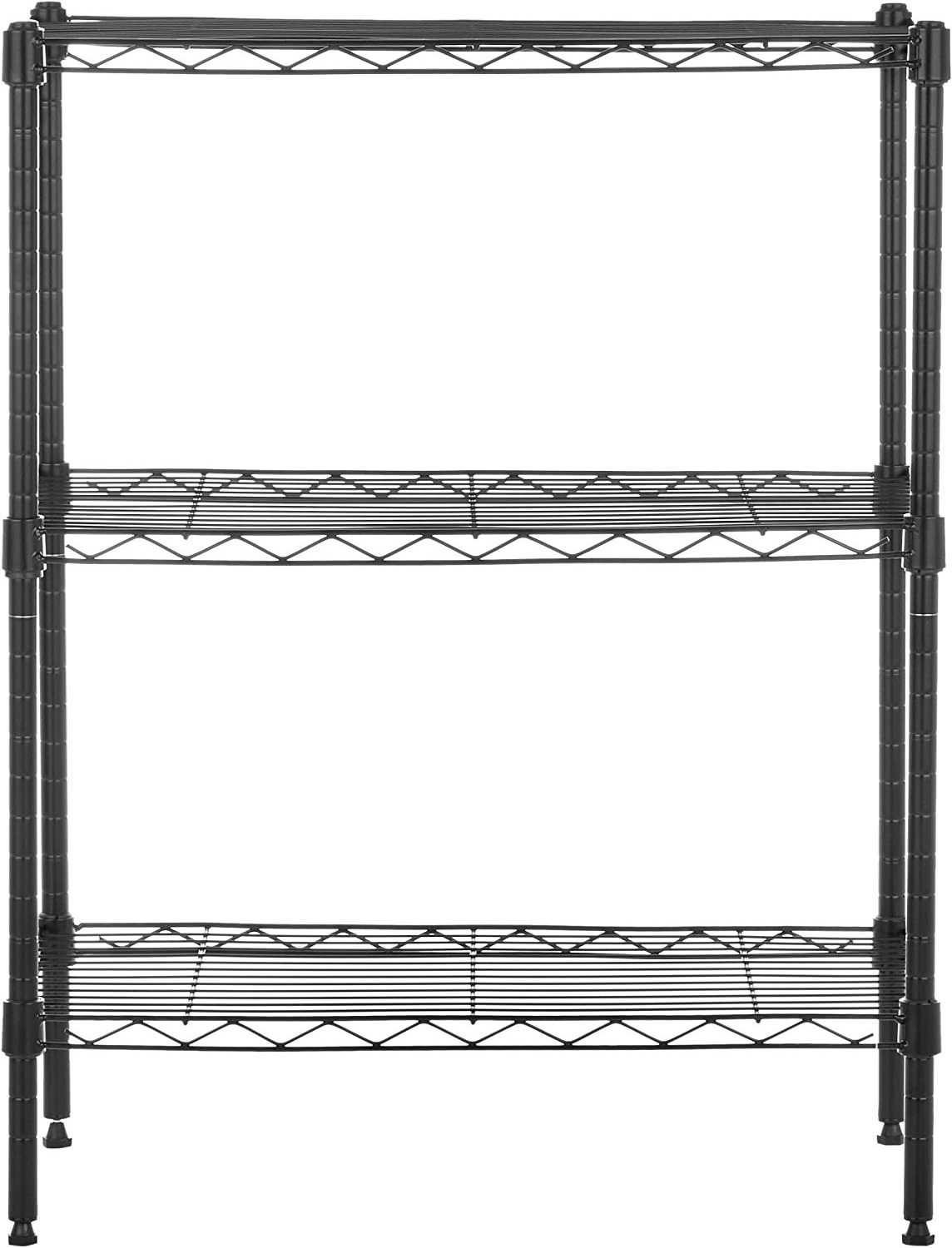 3-tier Adjustable Heavy Duty Storage Shelving Unit Steel Organizer Wire Rack Shelf