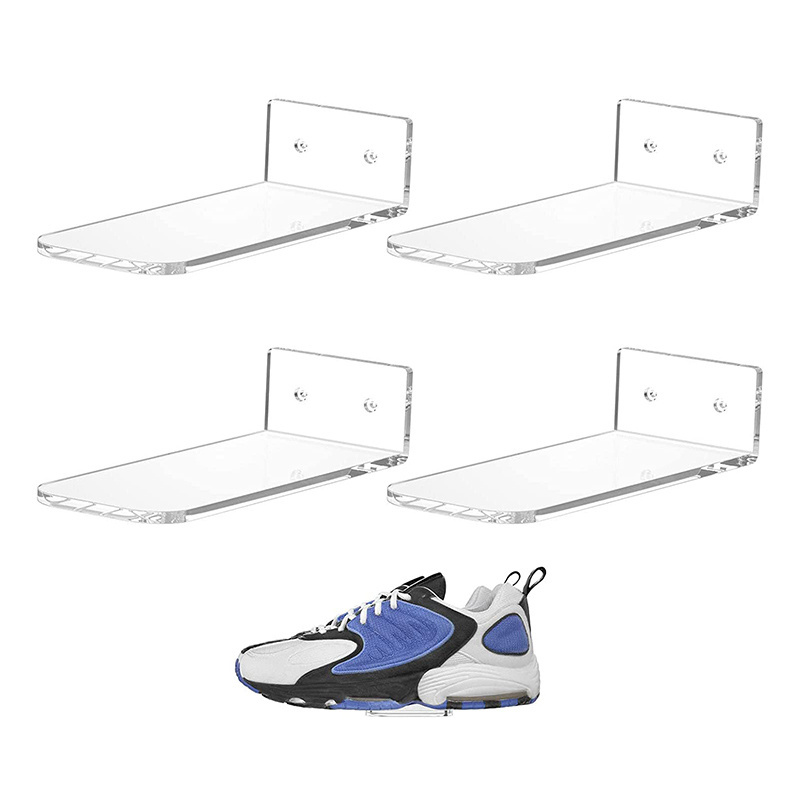 Custom Clear Floating Shoe Display Shelf Custom Clear Acrylic Shoes Shelves for Wall