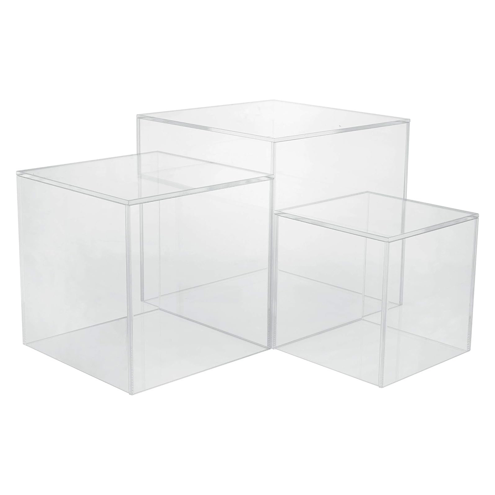 Custom White Buffet Acrylic Food Riser Cube Display Stand Set For Party