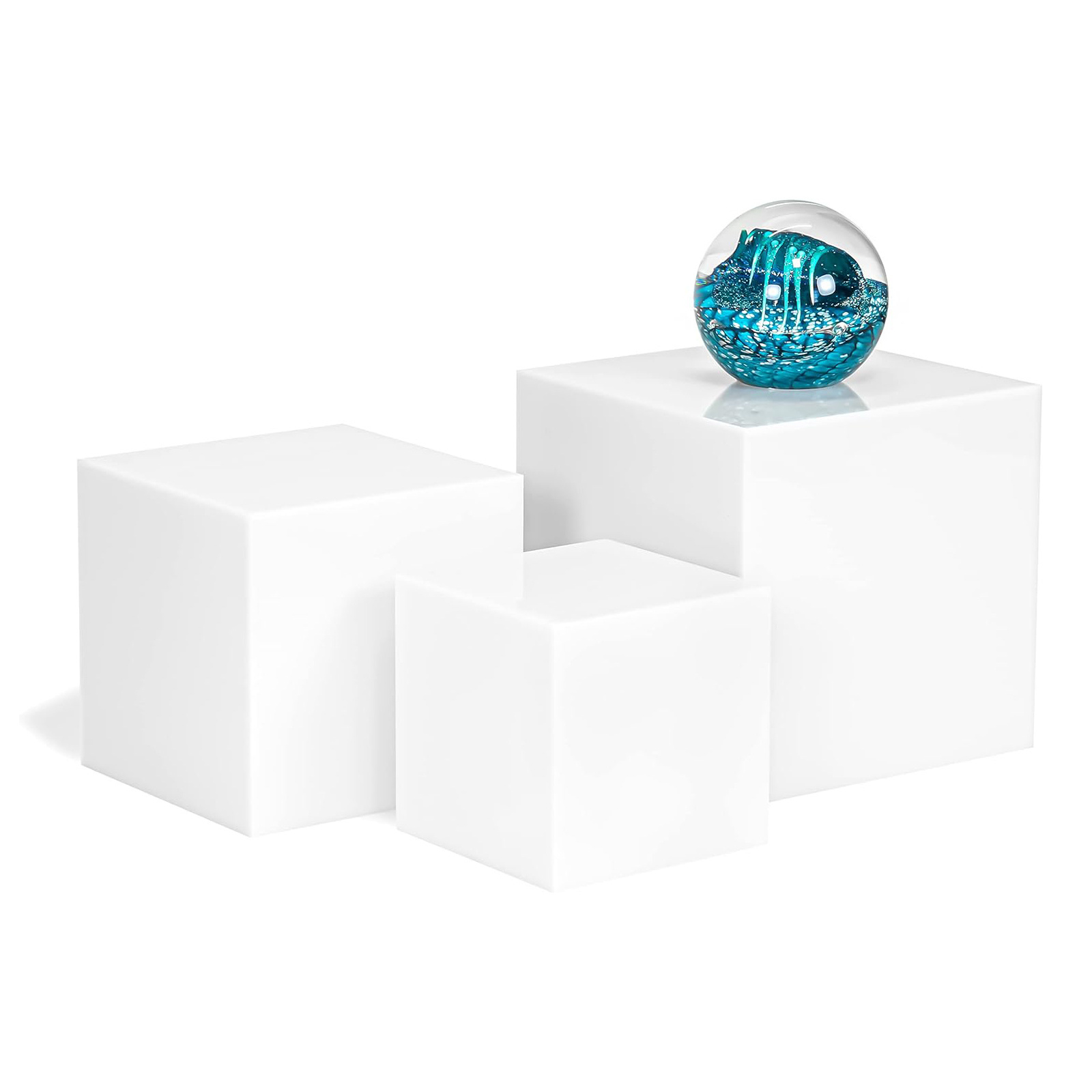 Custom White Buffet Acrylic Food Riser Cube Display Stand Set For Party