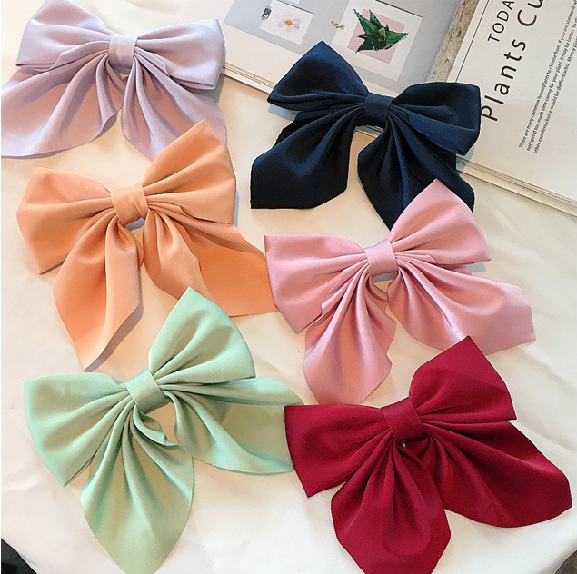 Fashion Women Hair Accessories Knot Bow Hair RibbonsWith Metal Hair Clip