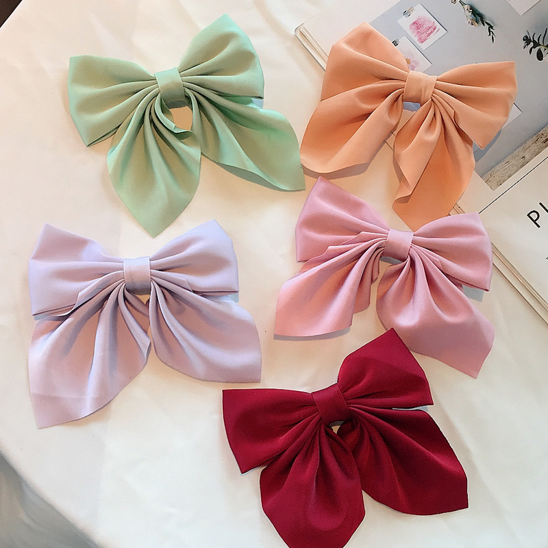 Fashion Women Hair Accessories Knot Bow Hair RibbonsWith Metal Hair Clip