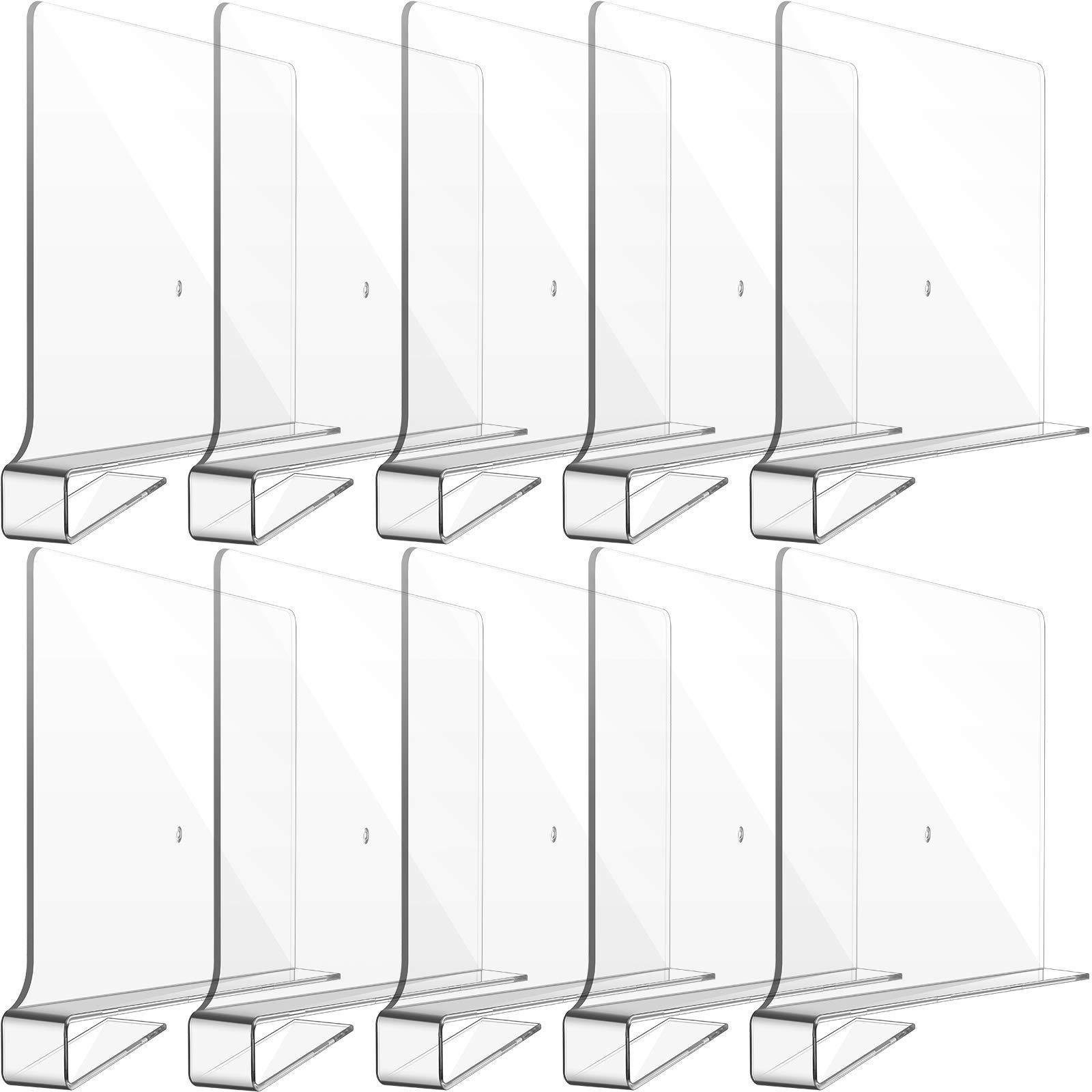 Bedroom Clear Adjustable Storage Separators Acrylic  Clothes Storage Divider Removable Closet Shelf