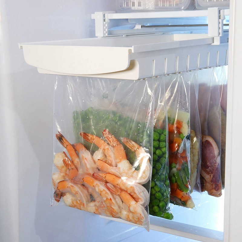 Refrigerator Fresh Keeping Ziplock Bag Rack Can Pull Slide Hanging Storage Rack For Food