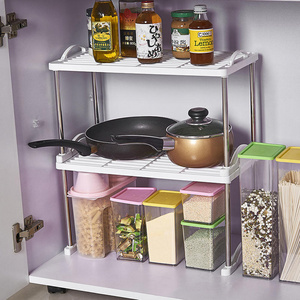 Kitchen Stackable Cabinet Storage Shelf Customize Compartment Multi Layer Storage Rack