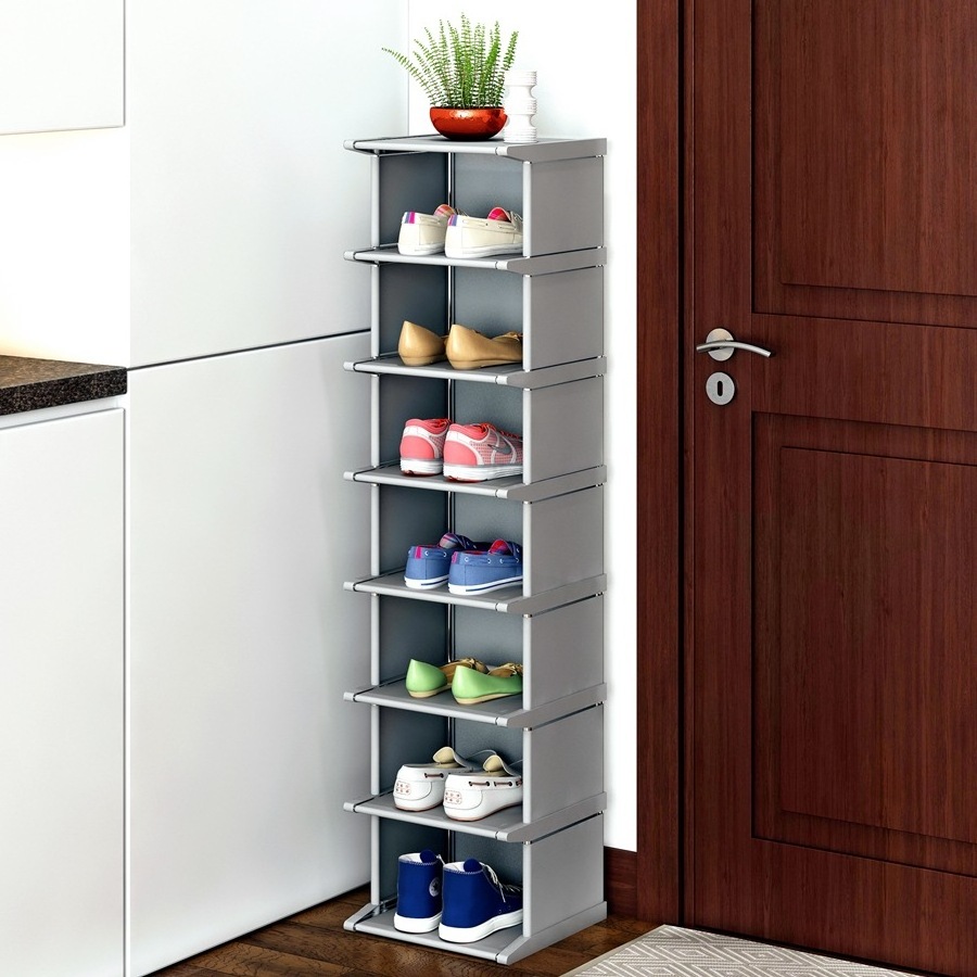 Multi-layer vertical space-saving portable shoe storage organization racks for home