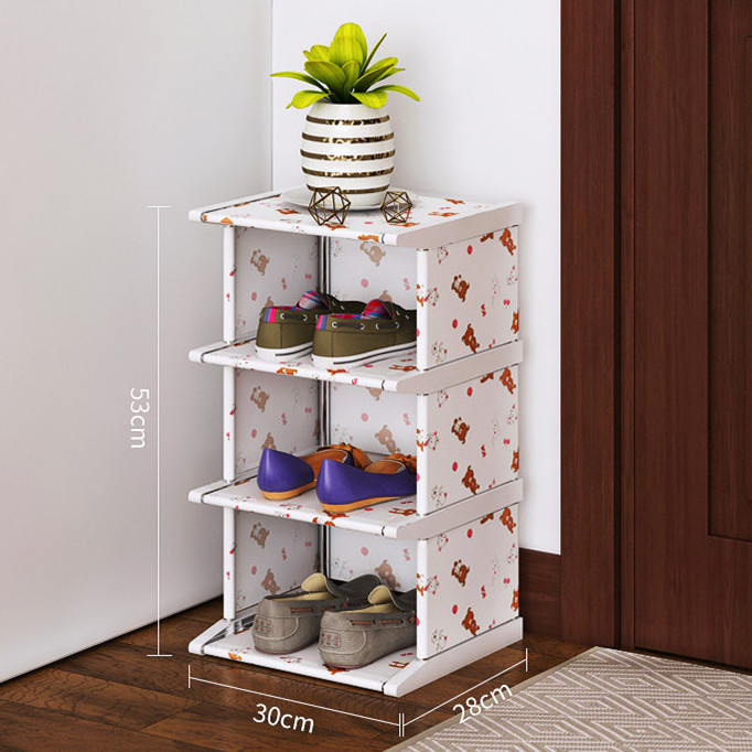 Multi-layer vertical space-saving portable shoe storage organization racks for home