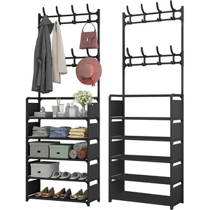 5 Tier Clothes Hanger Clothes Stands Shoe Display Organizer Rack Cabinet Shoe Rack