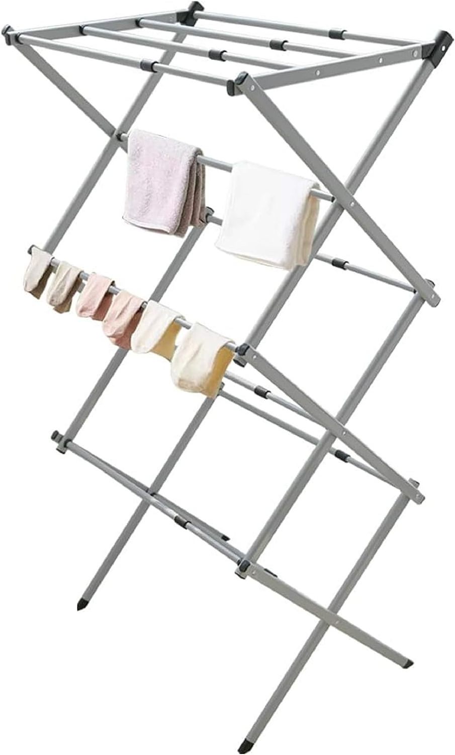 Space Saving adjustable Expandable foldable metal Laundry clothes Drying rack