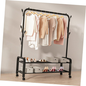 outdoor bedroom Metal clothes stands & shoe racks Clothes Storage  Hanger Rack with Hook