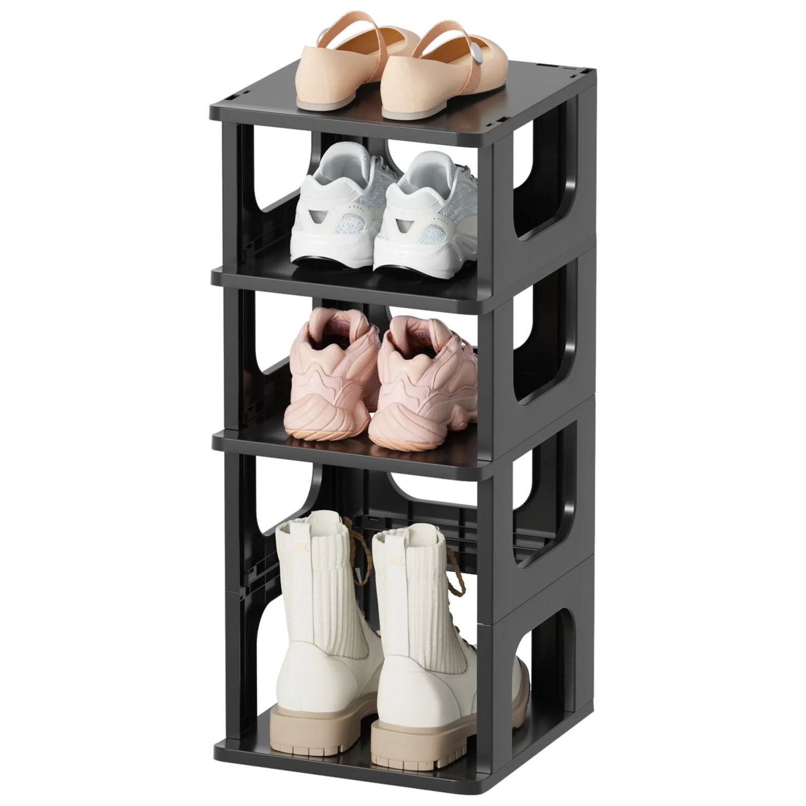 Entryway Narrow Free Standing Stackable Closet Shoe Storage Organize Rack