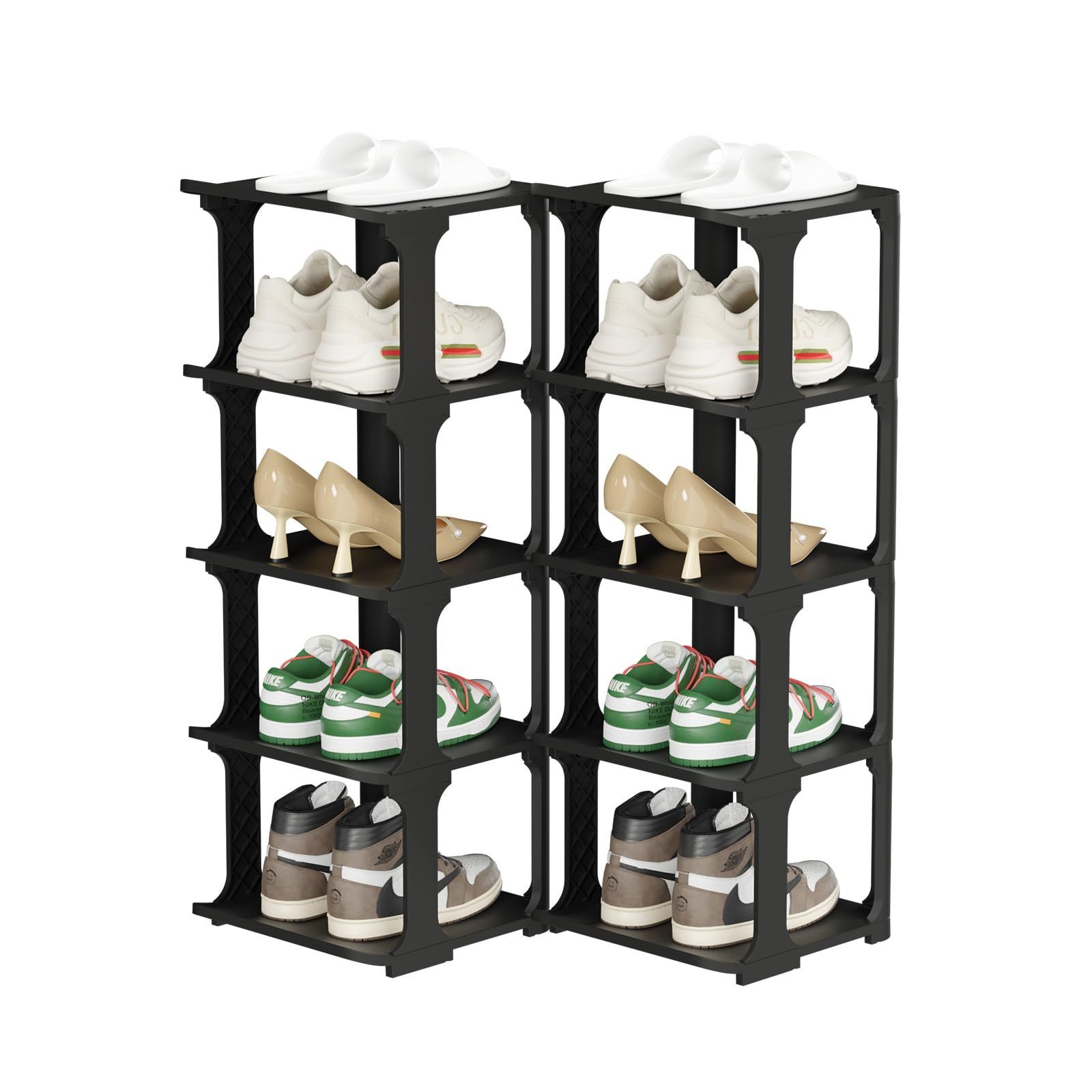 Entryway Narrow Free Standing Stackable Closet Shoe Storage Organize Rack