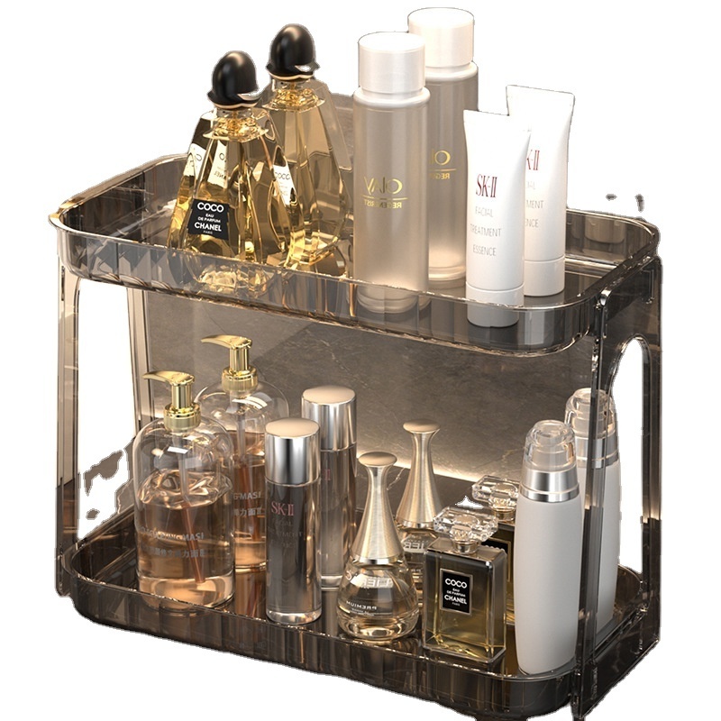 2 Tier Large Capacity  Vanity Storage Shelf Skincare Makeup Organizer For Bathroom Kitchen Dresser