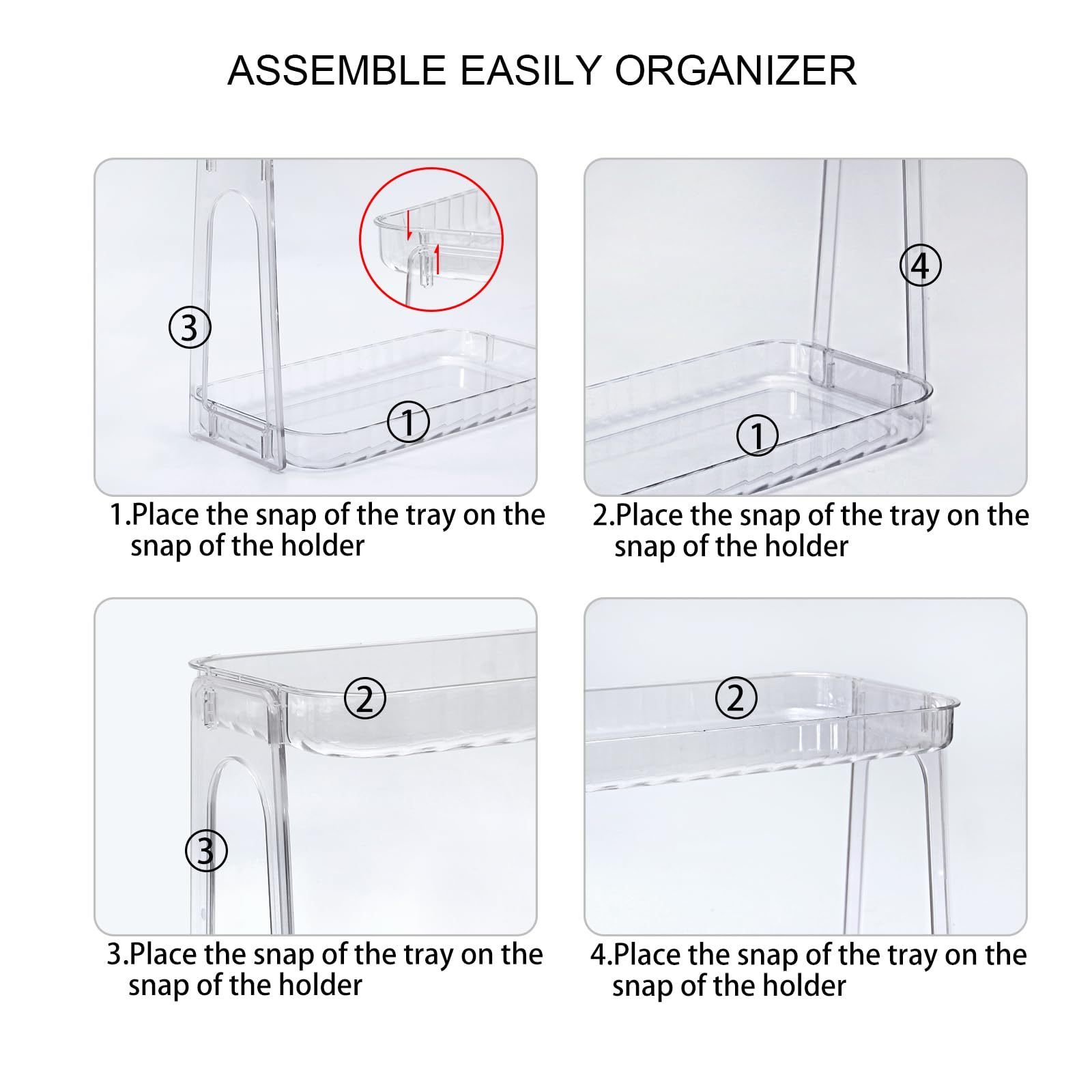 2 Tier Large Capacity  Vanity Storage Shelf Skincare Makeup Organizer For Bathroom Kitchen Dresser