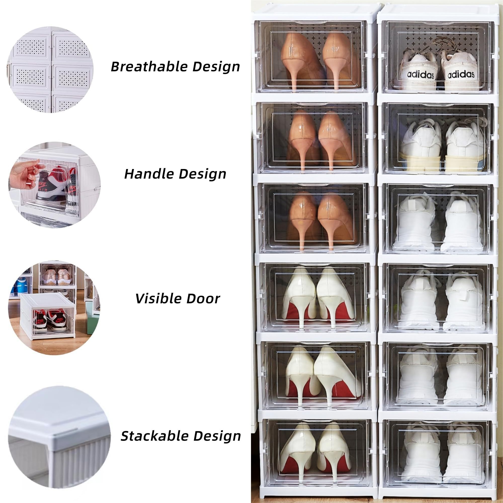 Installation-free Stackable Modern Cabinet Foldable Shoe Rack Organizer Storage Box