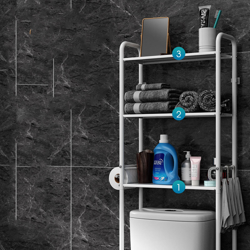 Metal 3 Tier Over The Toilet Bathroom Storage Organizer Shelf with Paper Holder