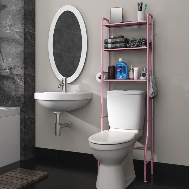 Metal 3 Tier Over The Toilet Bathroom Storage Organizer Shelf with Paper Holder