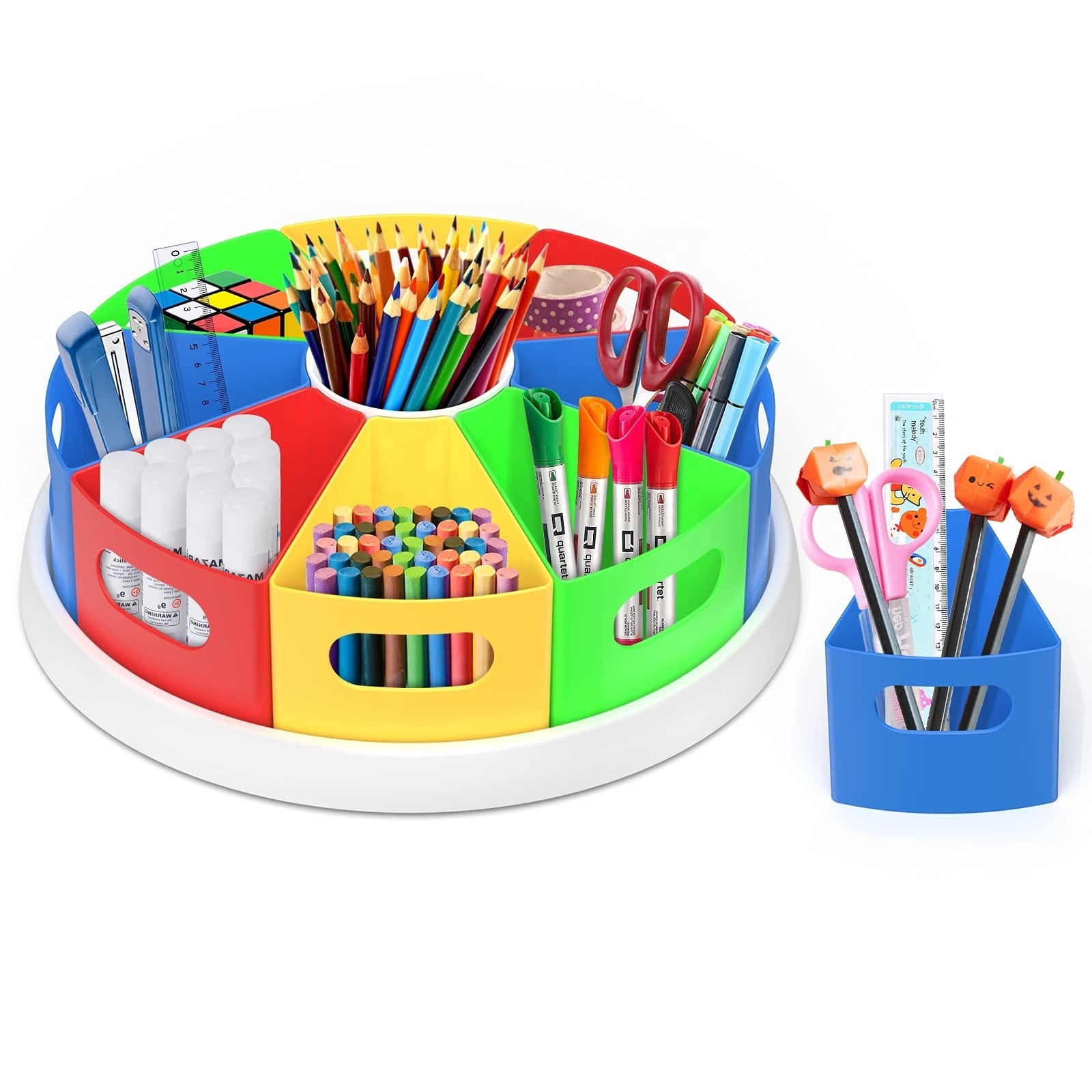 Rotating Desk Organizer for Kids Homeschool Organizers and Kids Art Supply Storage