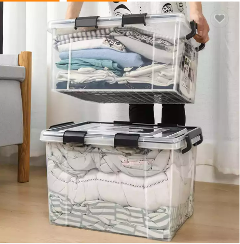 Large Clear Plastic Storage Containers For Clothes Leakproof Toy Storage Box With Wheels And Lid