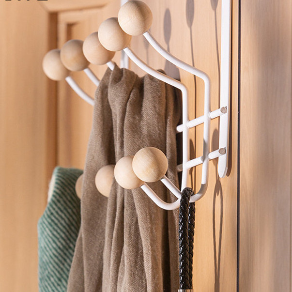 Wall mounted metal hanging organizer storage holders racks for cloth over the door hooks