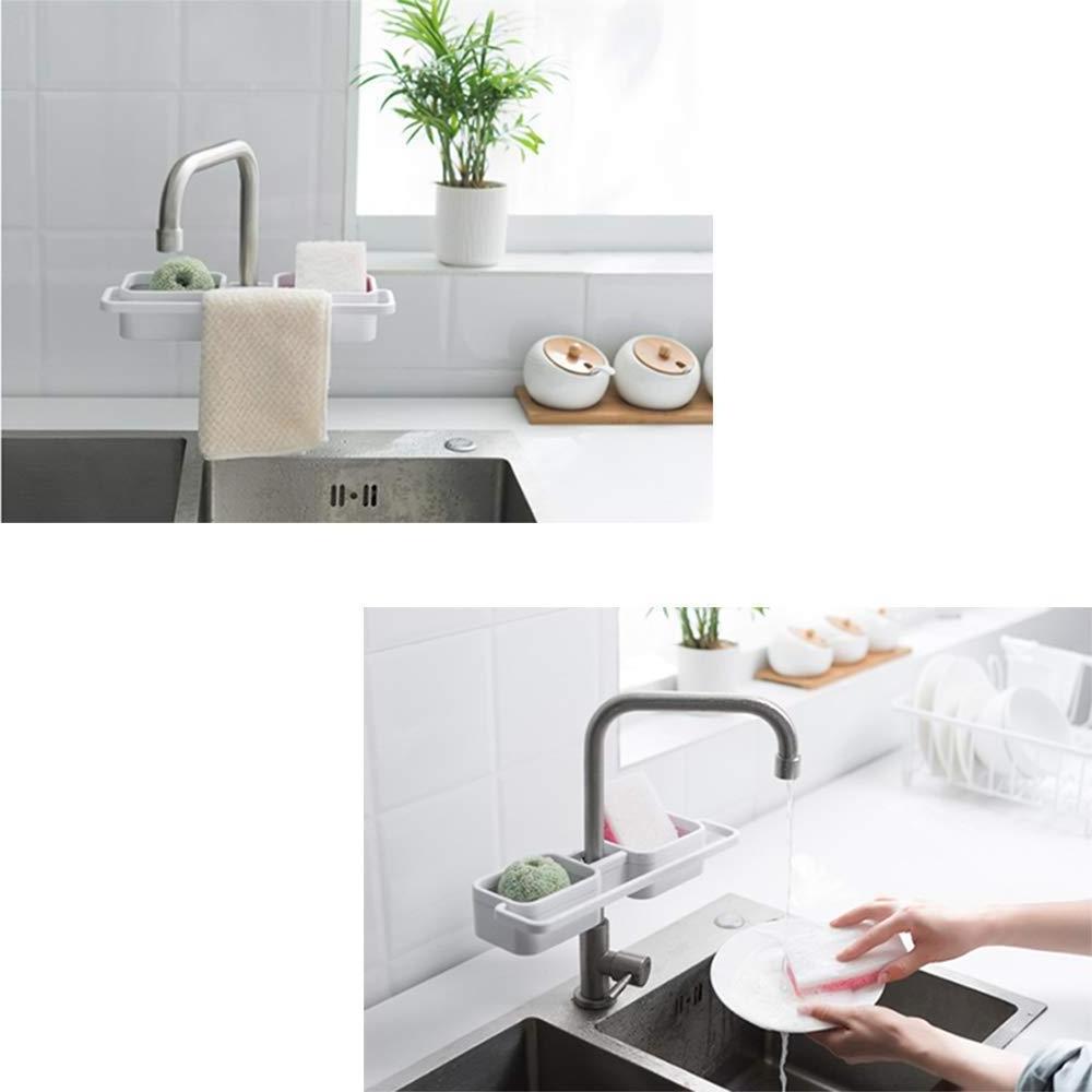 Kitchen Organizer Storage Sink Faucet Drain Sponge Soap Holder