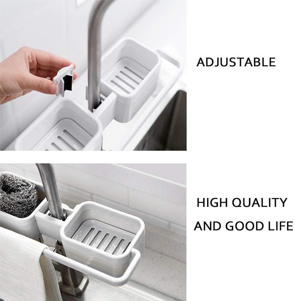 Kitchen Organizer Storage Sink Faucet Drain Sponge Soap Holder