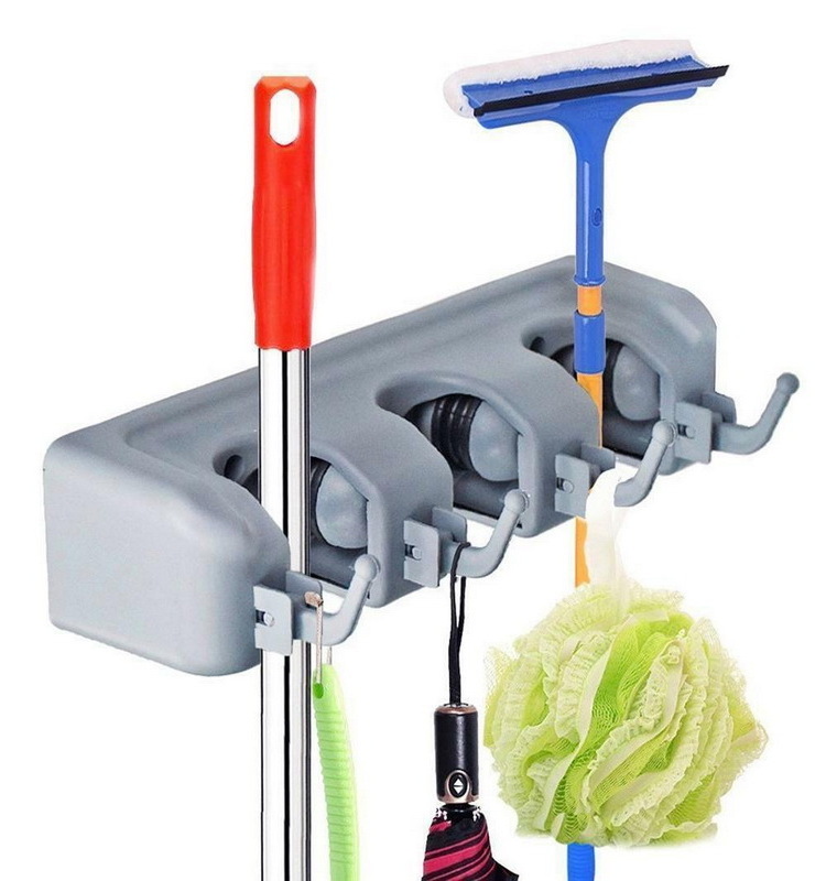 Wall Mounted Hanger Organizer Storage Mop and Broom Holder