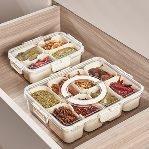 Own Design Sealed Snackle Storage Box With Divider Plastic Divided Serving Veggie Tray With Lid