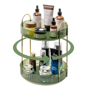 360 Degree Rotating 2 Tier Plastic Makeup Organizer for vanity