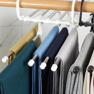 5 Tier Stainless Steel Multi-Functional Space Saving Magic Pants Hangers For Closet