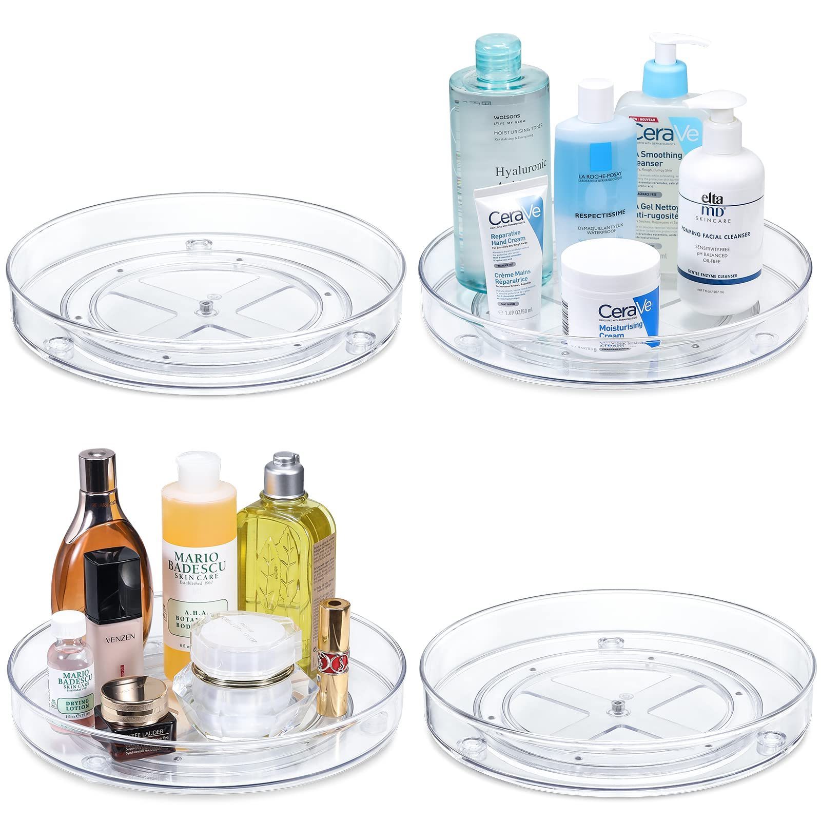 360 Degree PET  Makeup Organizers lazy susan clear storage turntable rotating organizer