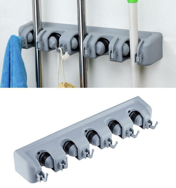 Wall Mounted Hanger Organizer Storage Mop and Broom Holder