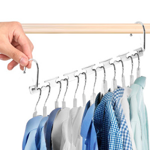 Closet Organizer Space Saver Metal Clothing Hangers Clothes Magic Hanger Rack Set