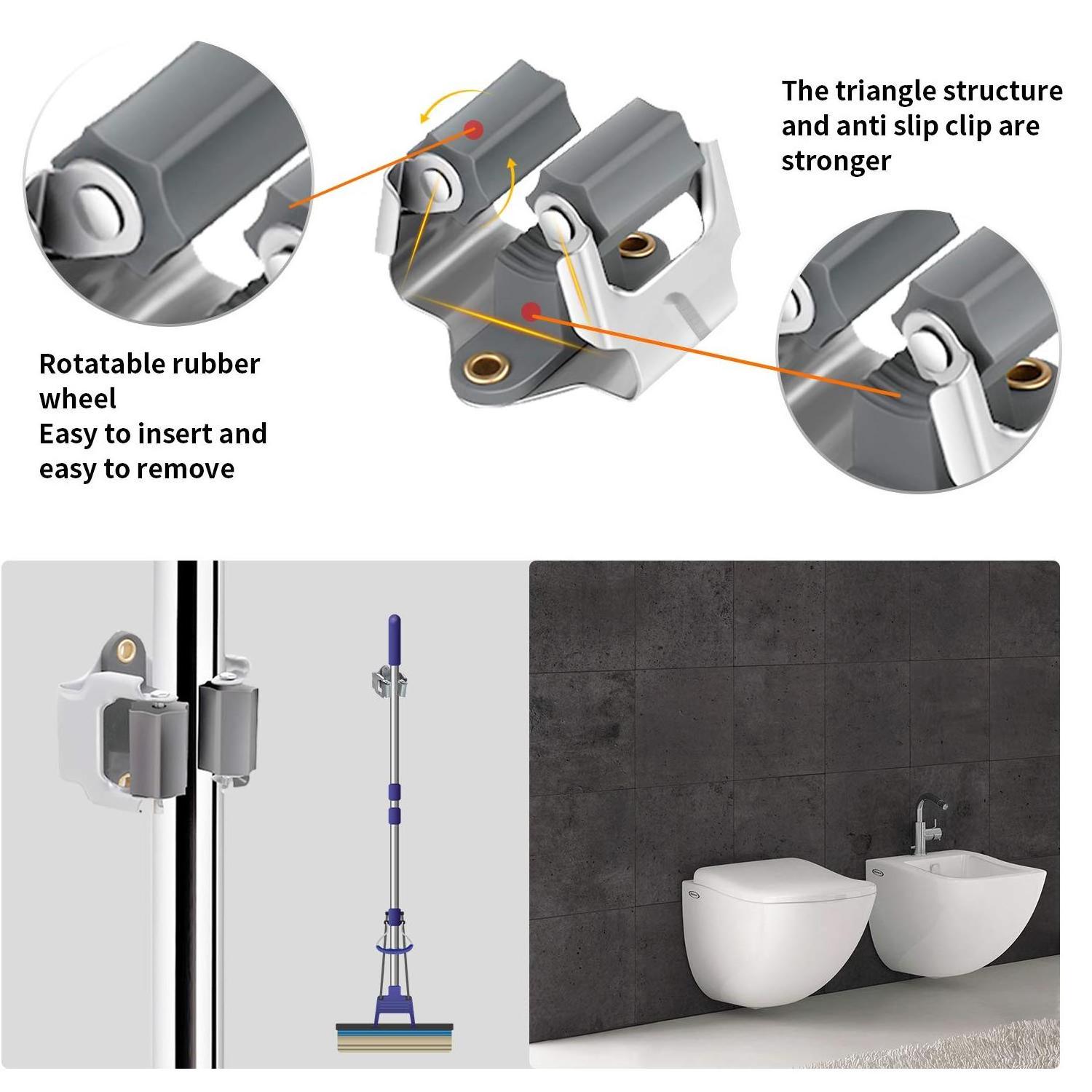 durable and firm roller tool pliers holder wall mounted mop and broom holder rack