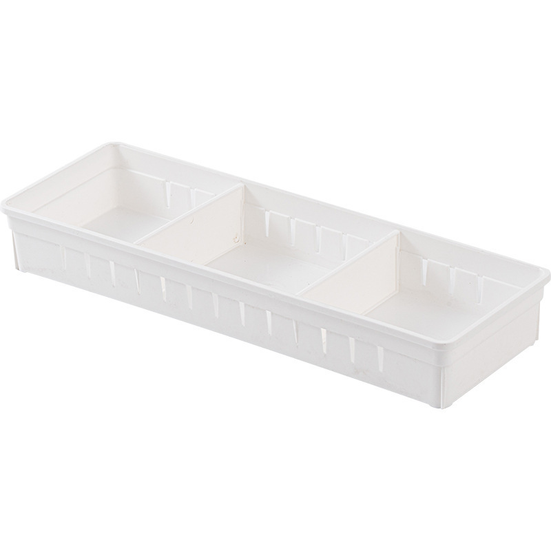 Kitchen Office Desk Plastic Compartment Adjustable  Divided Drawer Storage Organizer Box