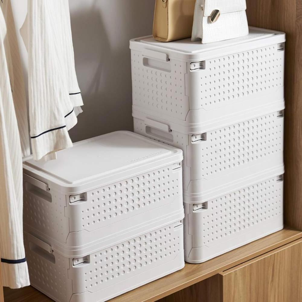 Collapsible Stackable Storage Box For Clothes Folding Plastic Storage Cabinet With Lid