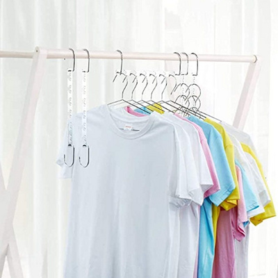 Closet Organizer Space Saver Metal Clothing Hangers Clothes Magic Hanger Rack Set