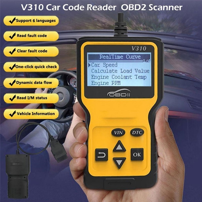 V310 Odb2 Portable Electric Universal Code Reader Engine Analyzer  elm 327 Scanner For Car Diagnostic Tool