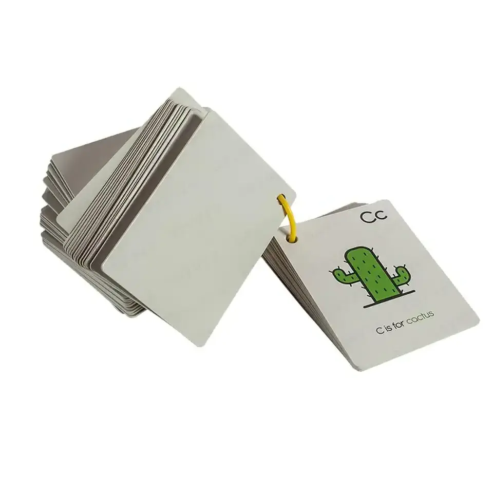 Custom children playing cards cardboard memory oracle card printing CMYK kid learning flash card educational flashcards