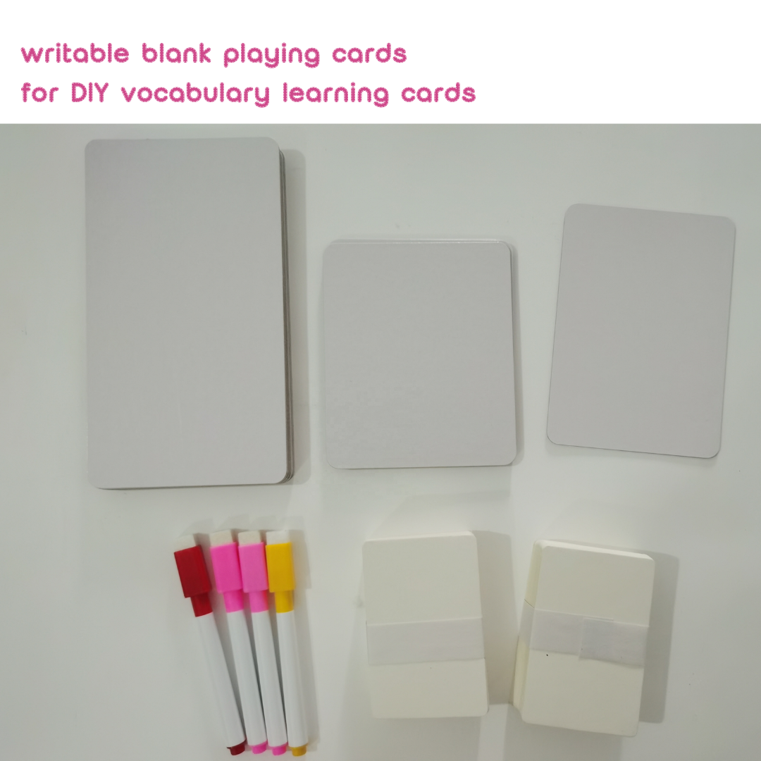 Dry Erase Blank Playing Cards, Tuck Box Included, Poker Size, 45 Reusable Blank Cards, Flash Cards, Board Game Cards,Note Cards